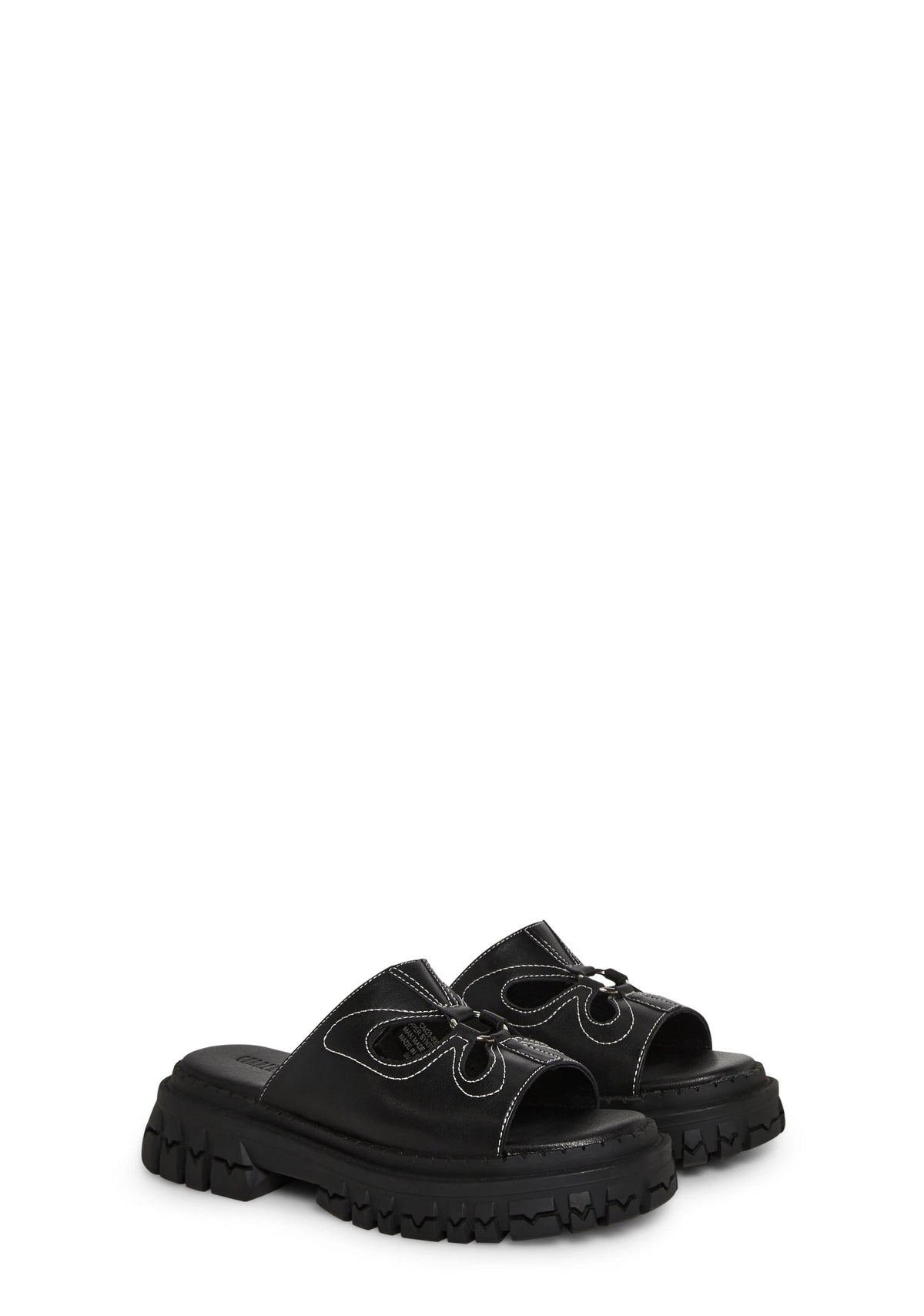 Butterfly Cutout Platform Slides - Black