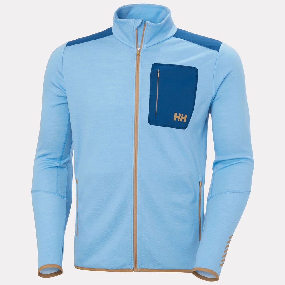 Men's Merino Wool Full-Zip Midlayer - Blue