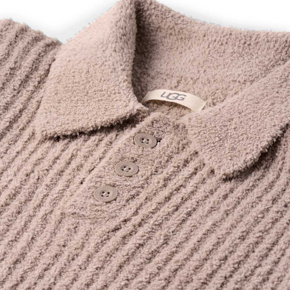 Men's Rib-Knit Polo Pullover - Stripe