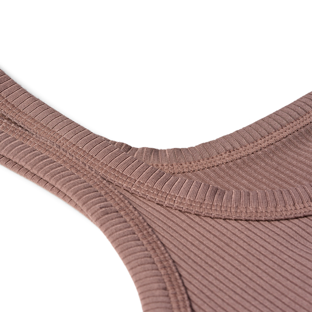 Women's Ribbed Split-Strap Tank Top - Allspice