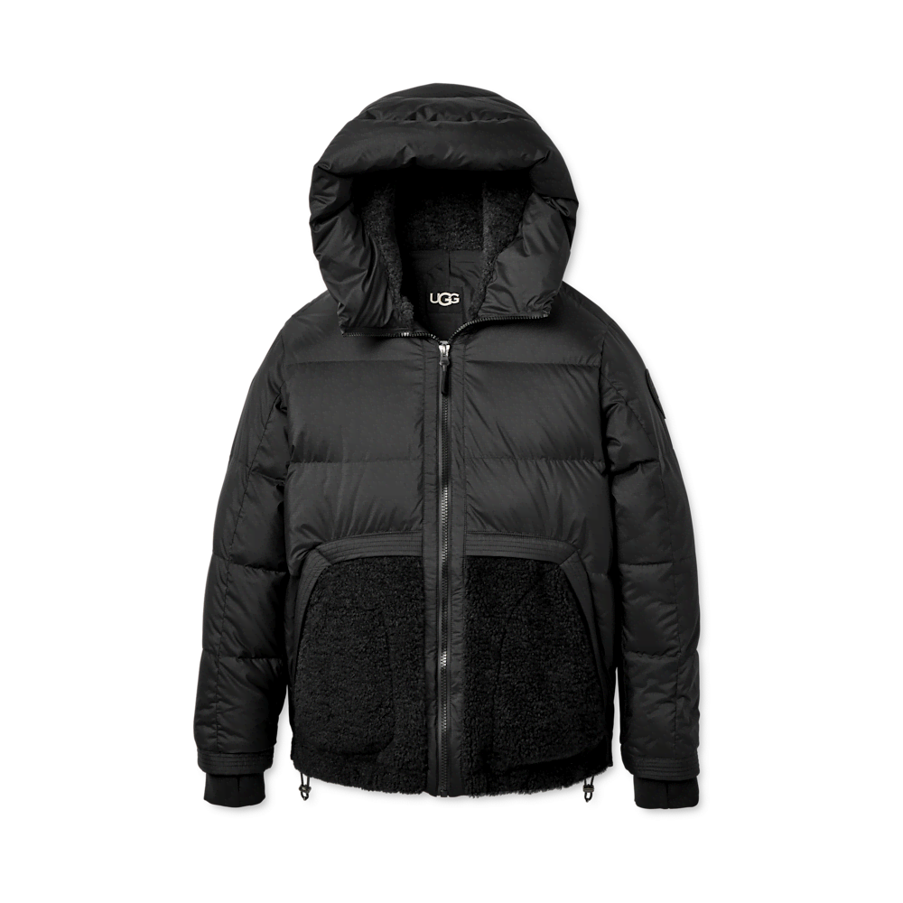 Men's Water-Resistant Down Puffer Jacket - Black
