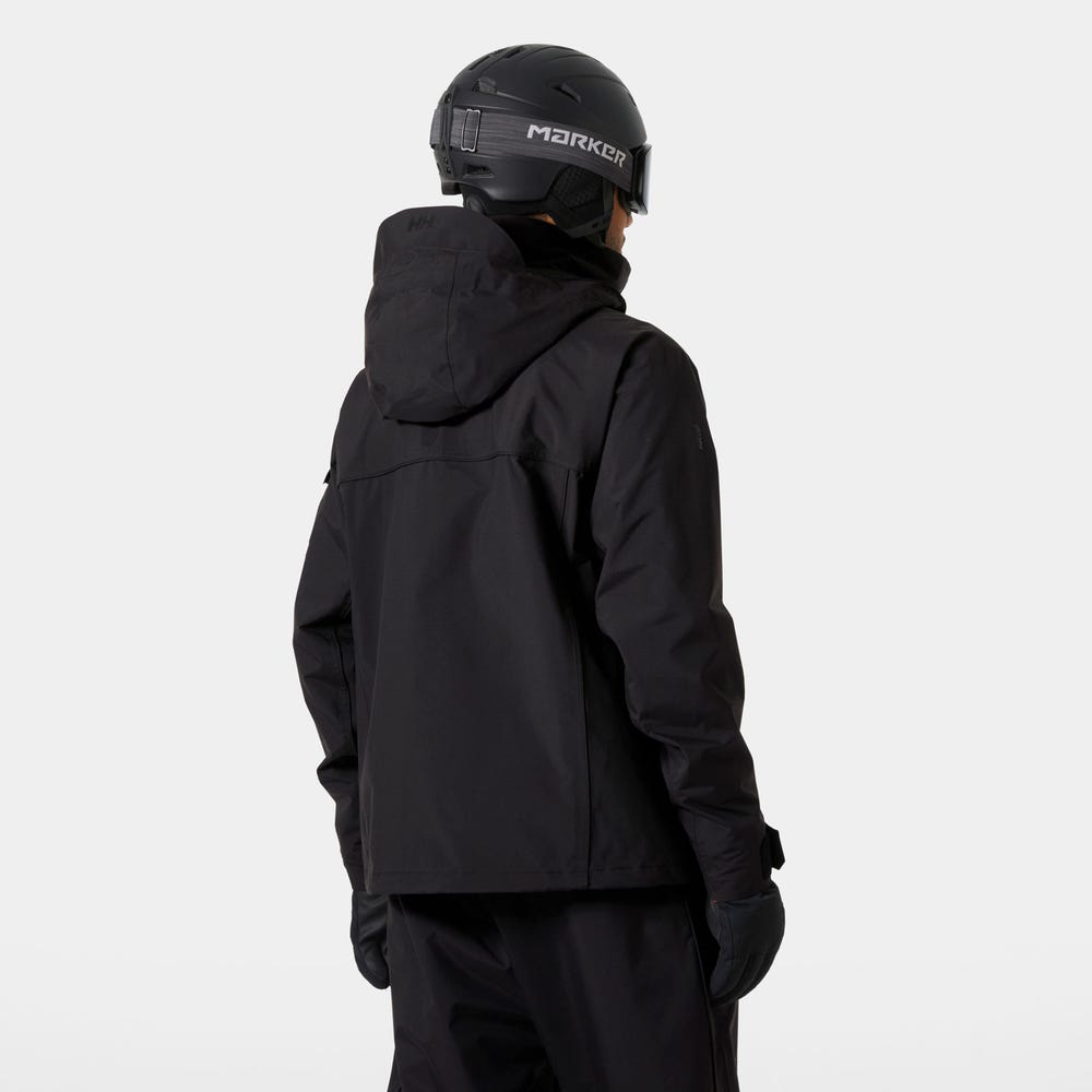 Unisex Waterproof Ski Shell Jacket - Black