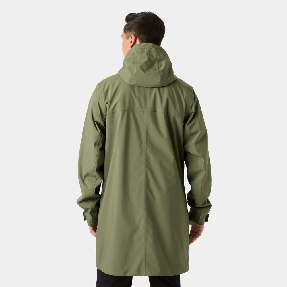 Men's Waterproof Hooded Raincoat - Green