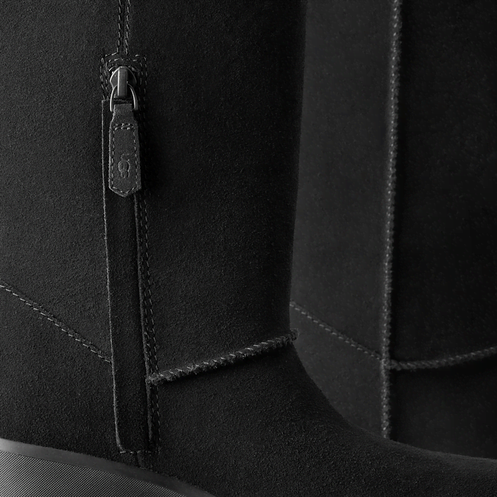 Women's Suede Platform Knee-High Boot - Black