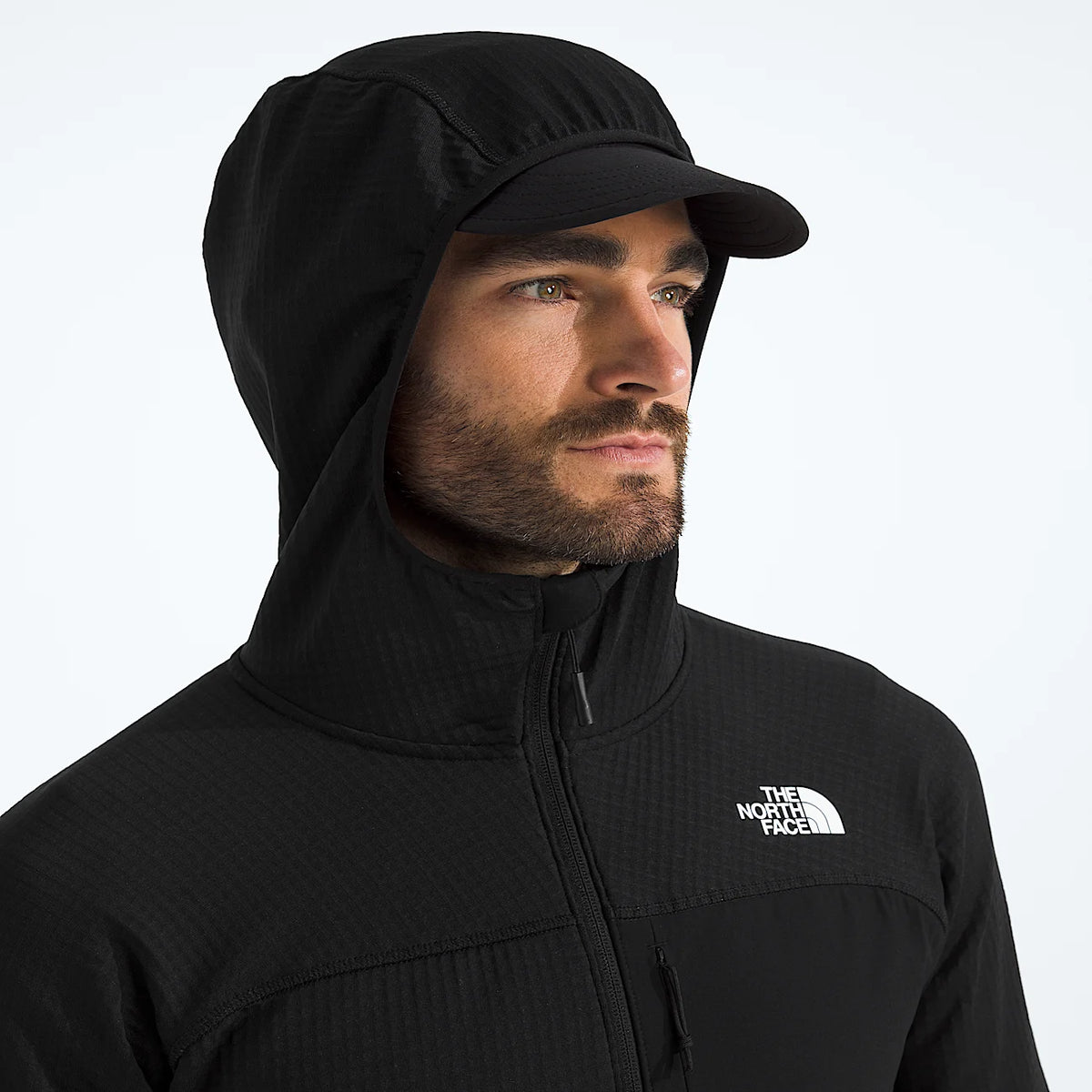 Men's Grid Fleece Hoodie - Black