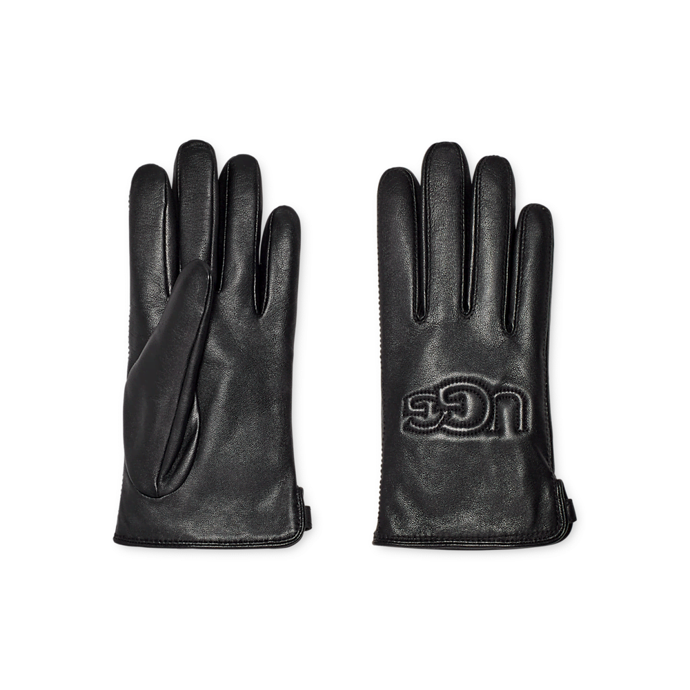 Women's Quilted Leather Touchscreen Gloves - Black