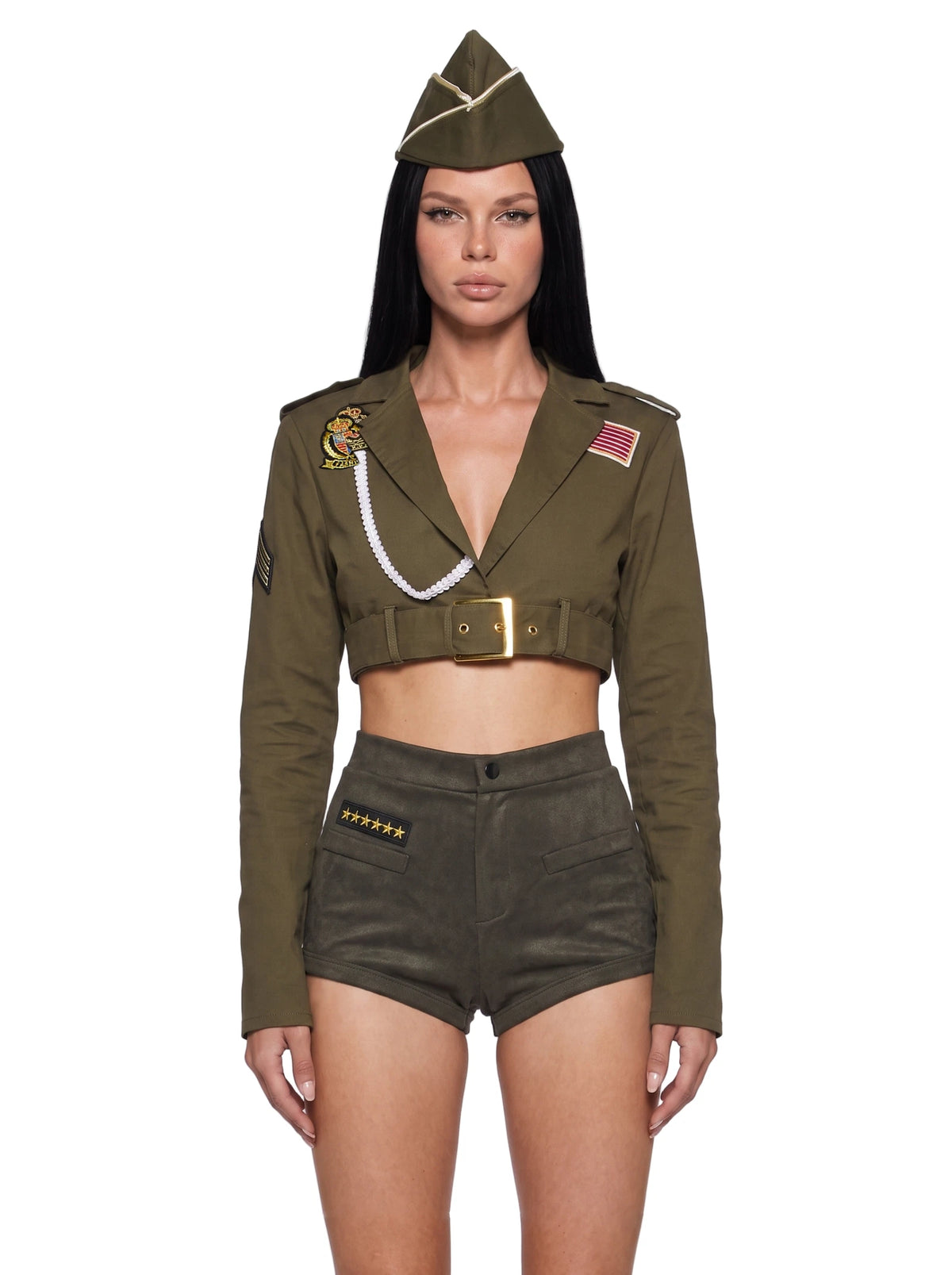Military-Inspired Costume Set - Dark Green