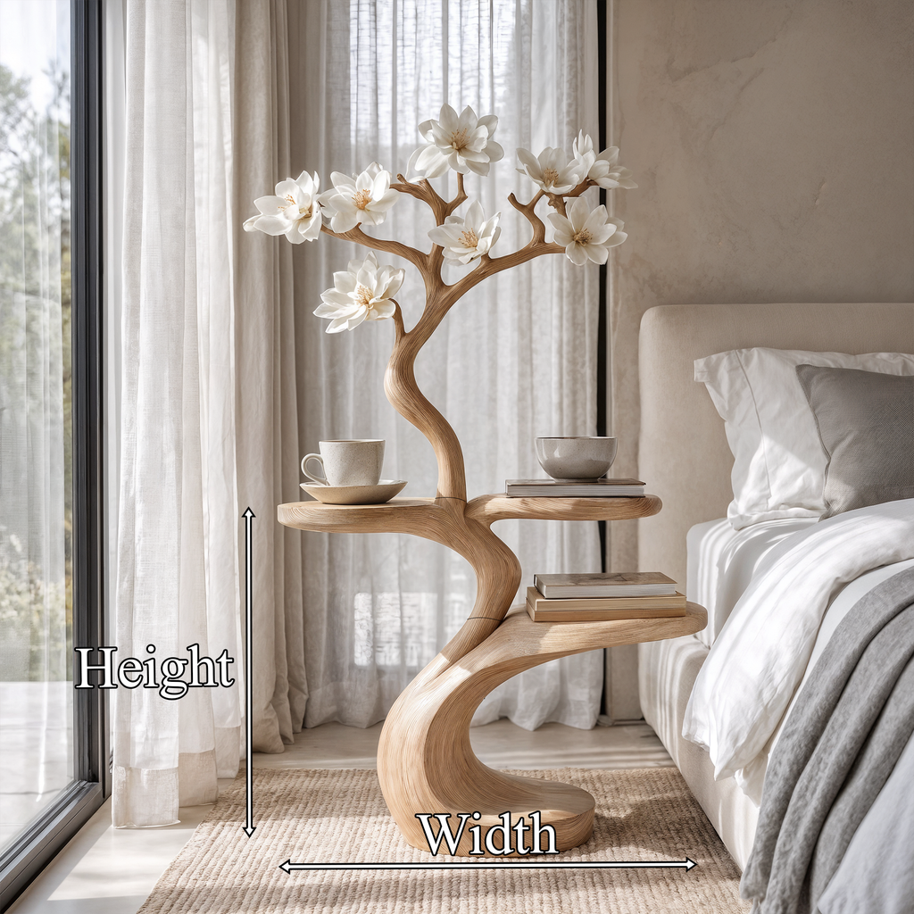 Rustic Tree Shape Bedside Table Modern Bedroom