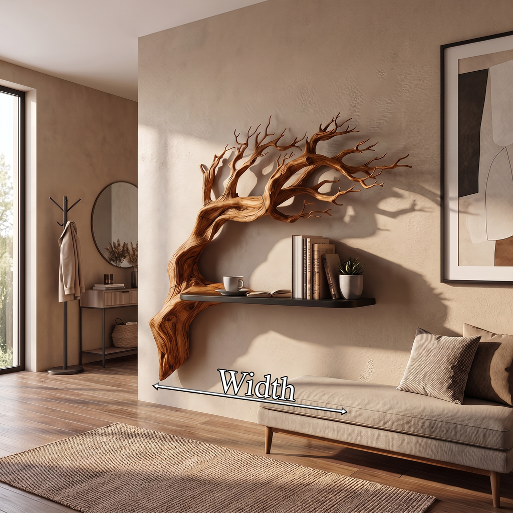 Rustic Branch Floating Shelf Artistic Bedroom Wall Decor