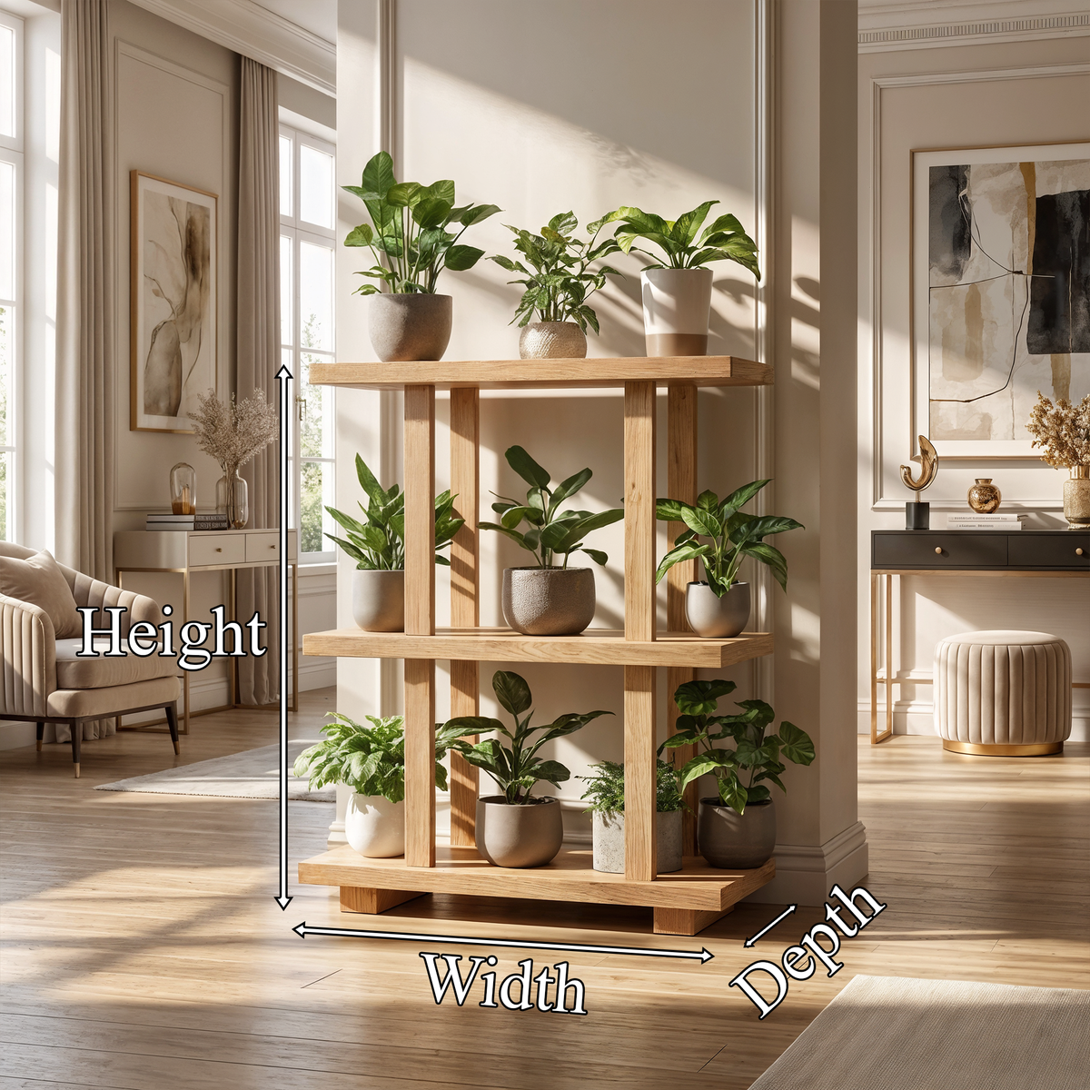 Mid Century Plant Shelf Indoor Garden Decor
