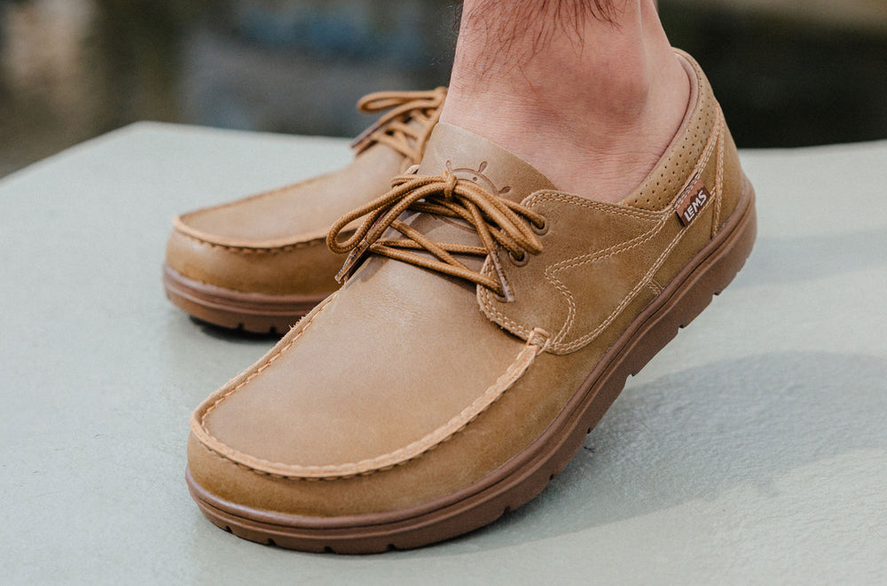 Men's Leather Boat Shoe - Desert