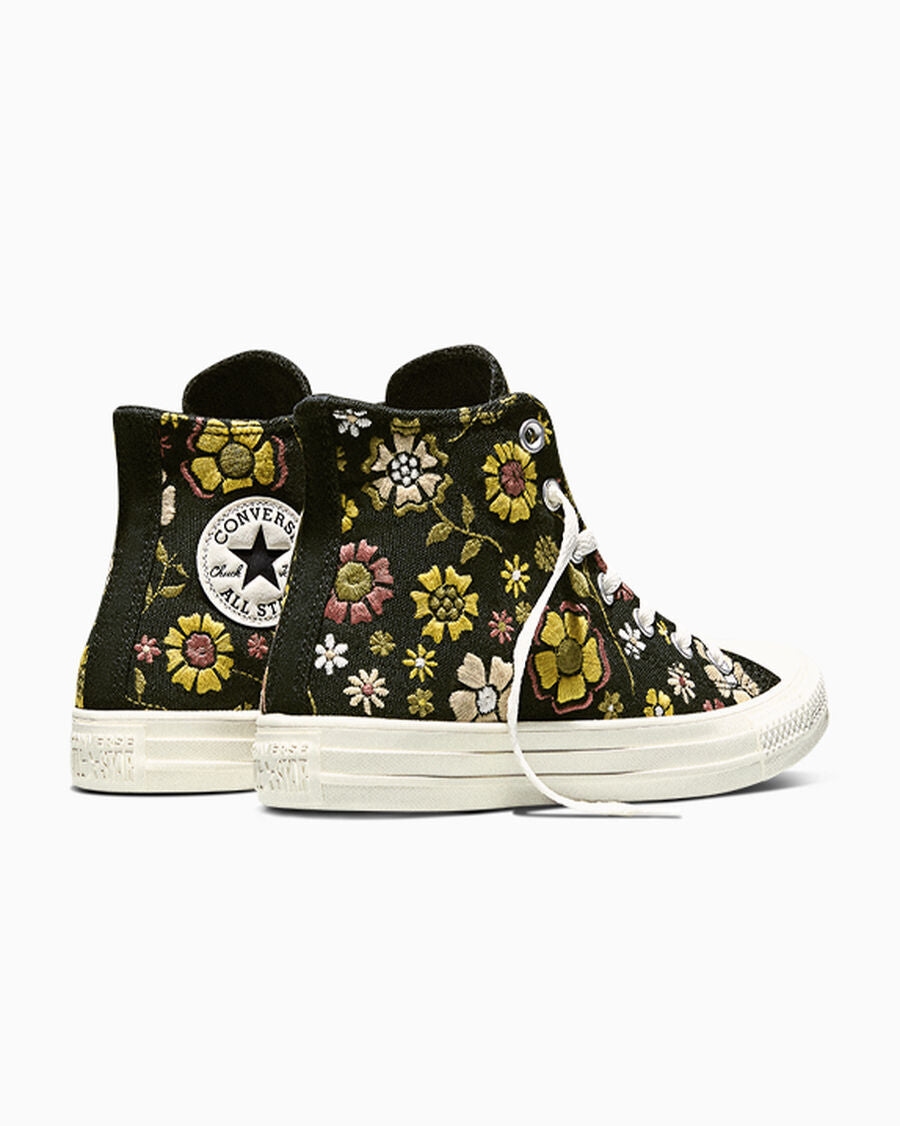 Women's Embroidered Floral High Top Sneaker