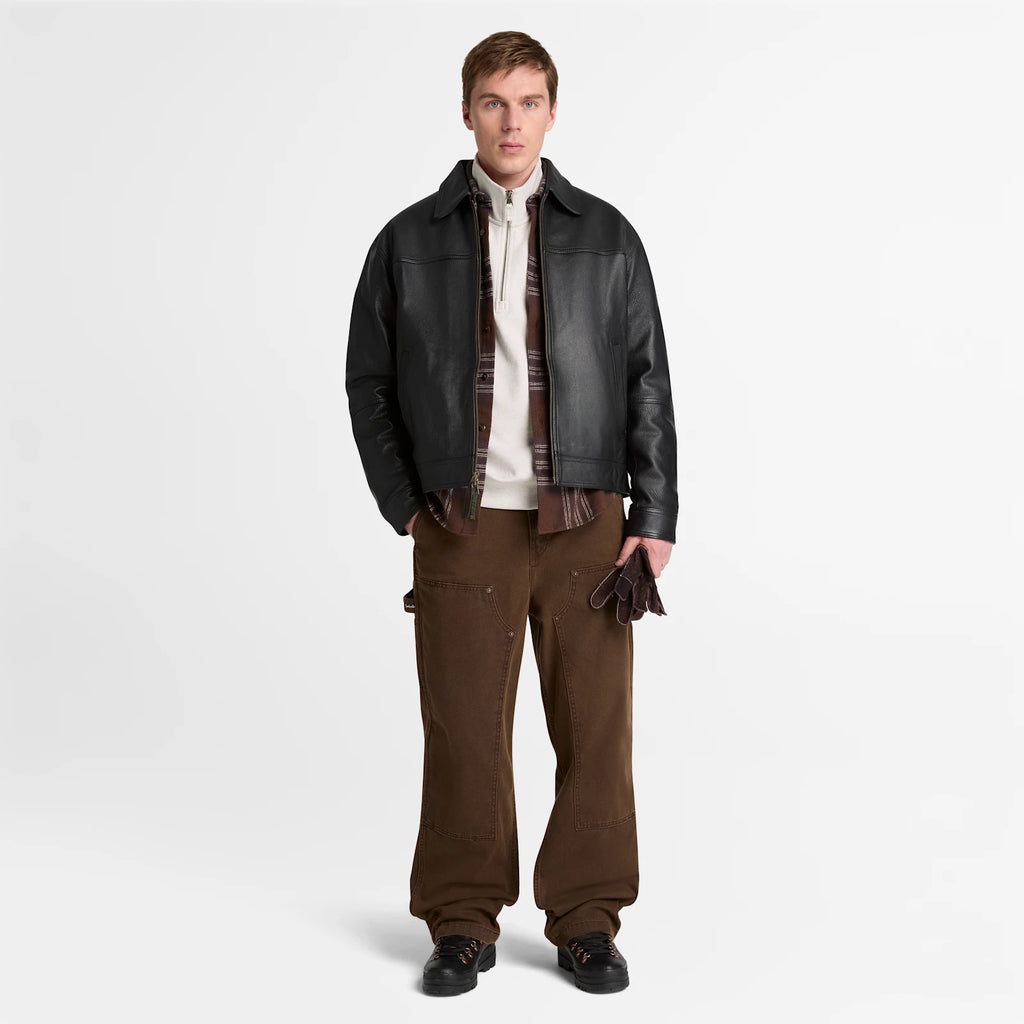 Men's Leather Bomber Jacket