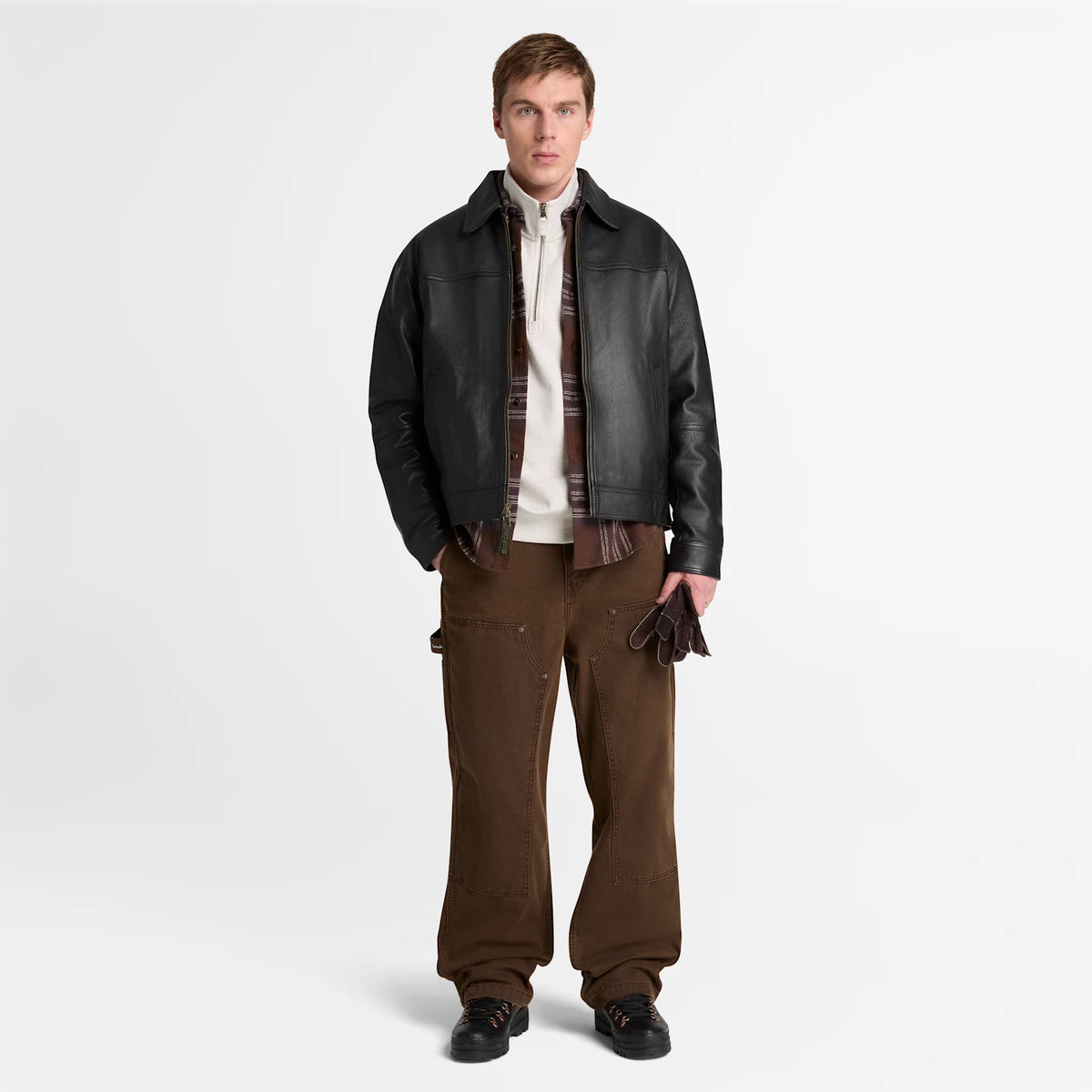 Men's Leather Bomber Jacket