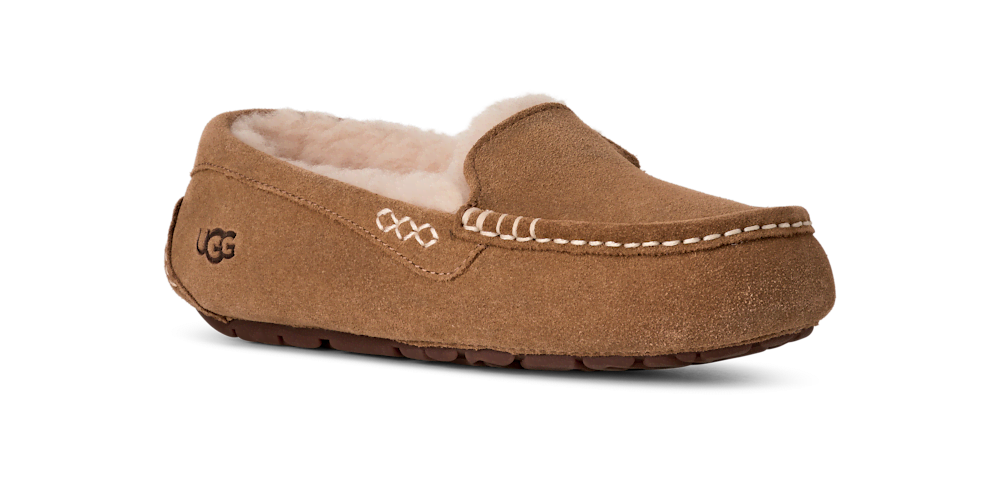 Women's Water-Resistant Suede Moccasin Slipper - Black