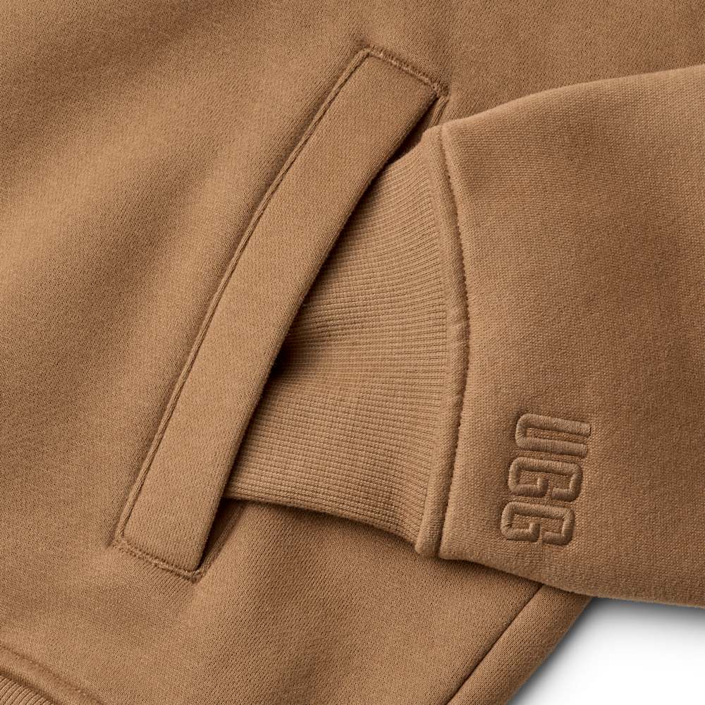 Men's Oversized Full-Zip Hooded Sweatshirt - Brown