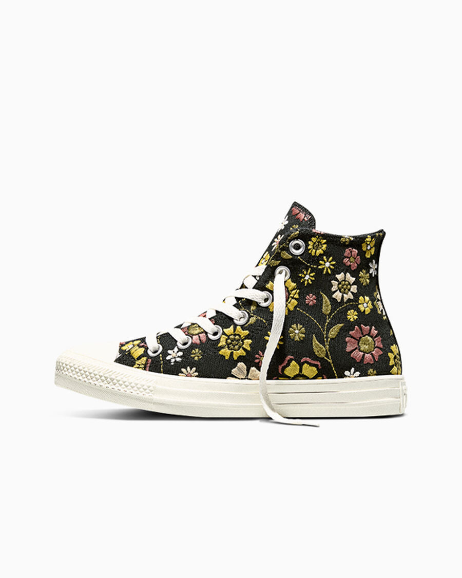 Women's Embroidered Floral High Top Sneaker