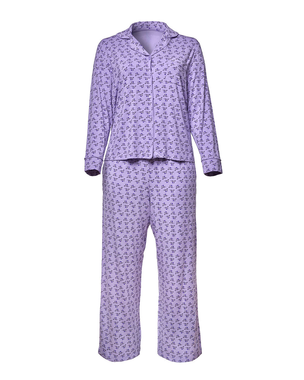 Button-Down Pajama Set - Purple
