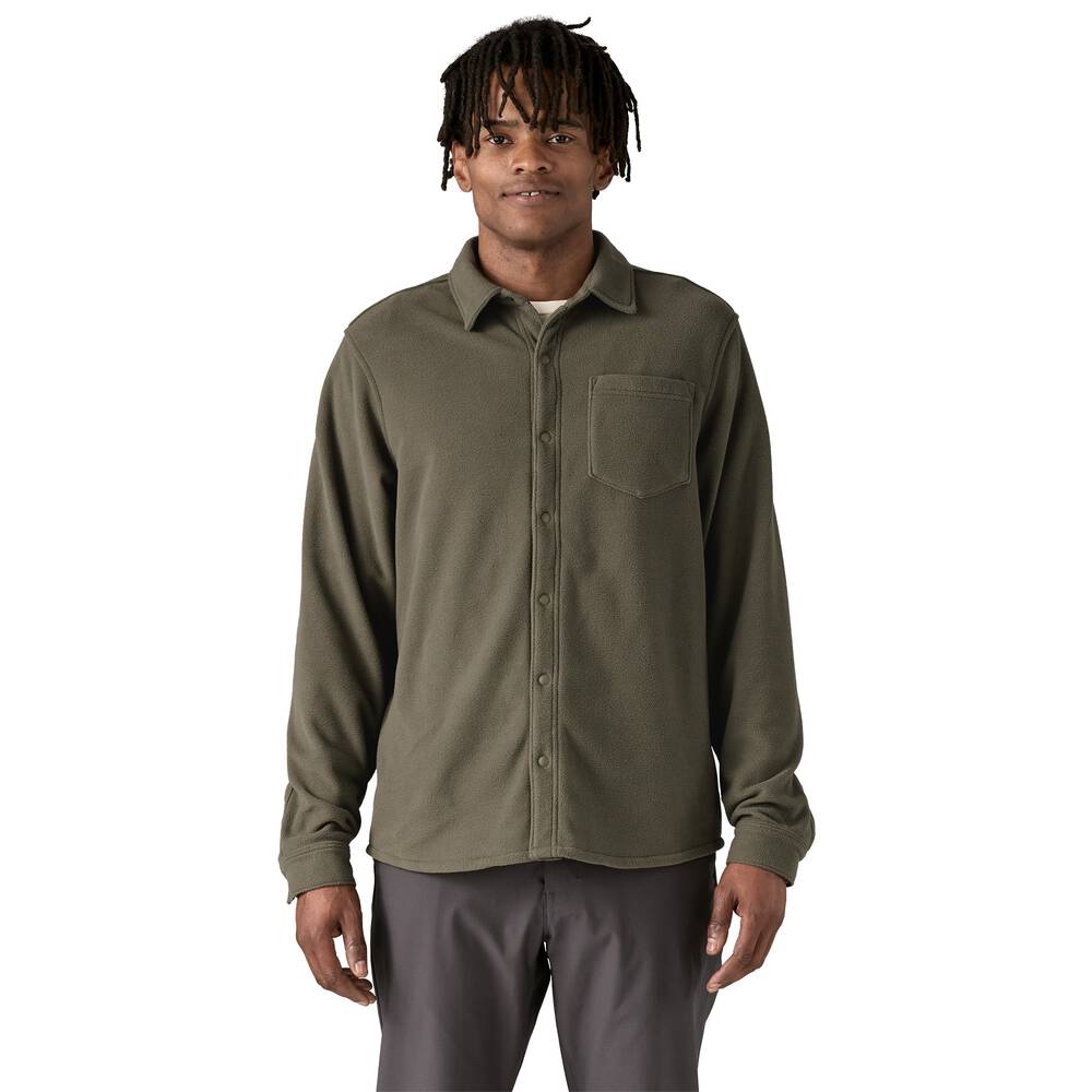 Men's Recycled Microfleece Snap Shirt - Green