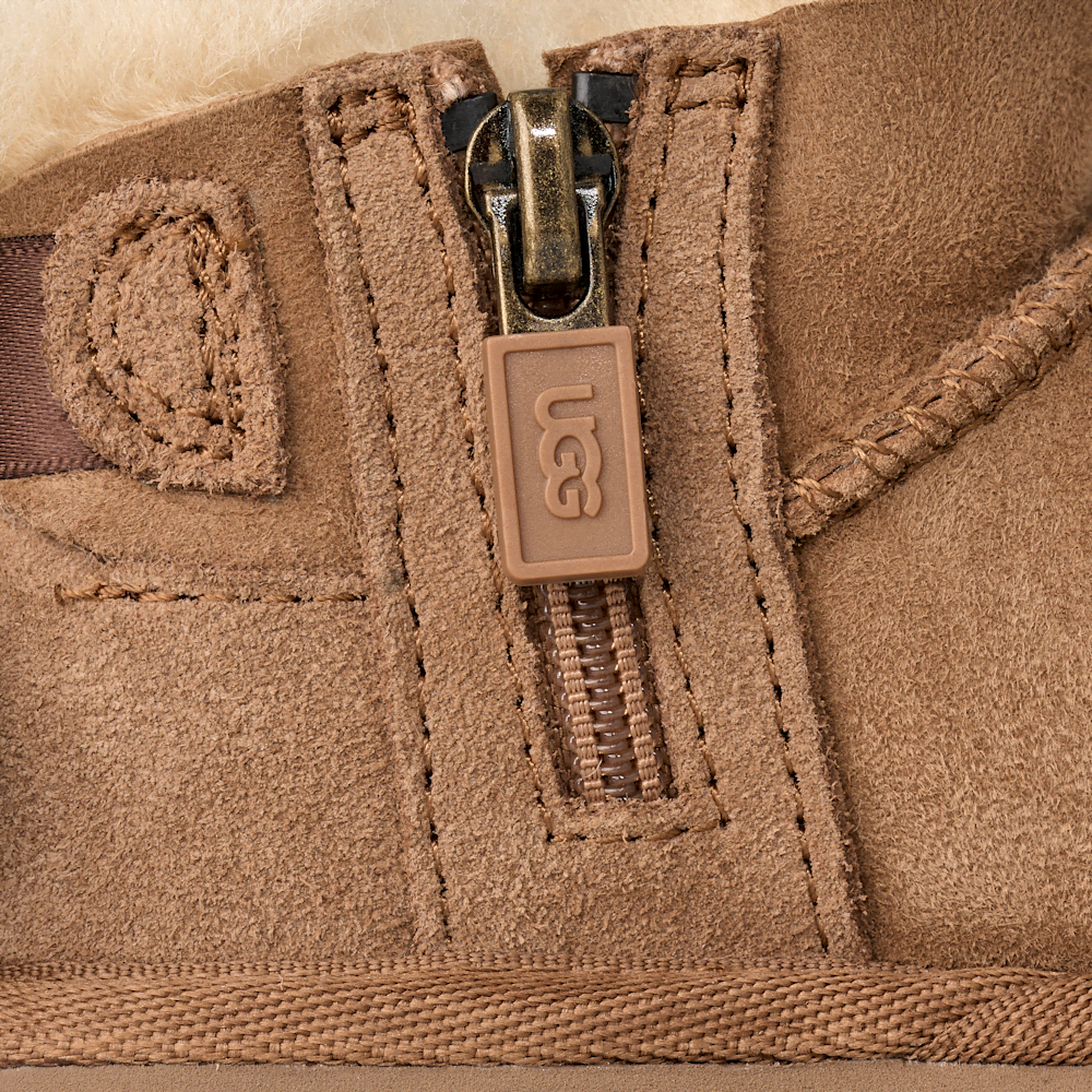 Toddler Sheepskin Bow Ankle Boot - Chestnut