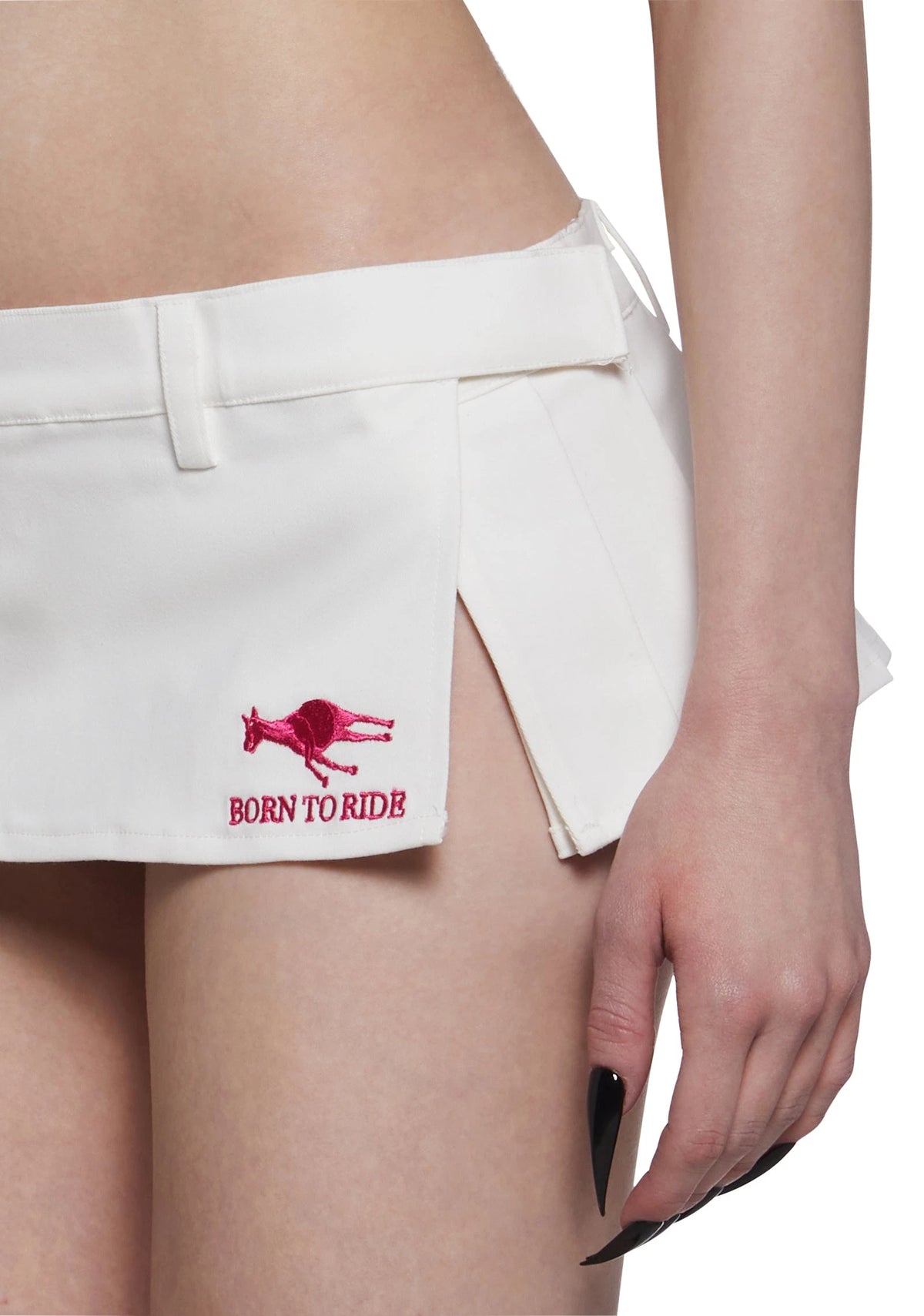 Low-Rise Pleated Ultra Mini Skirt - White