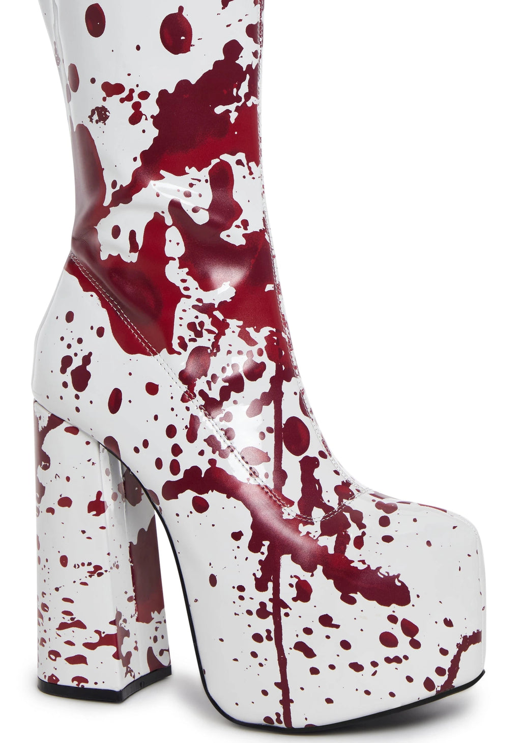 Knee-High Platform Boots - White