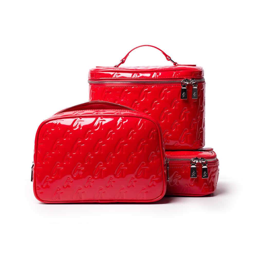 Medium Cosmetic Travel Case - Red