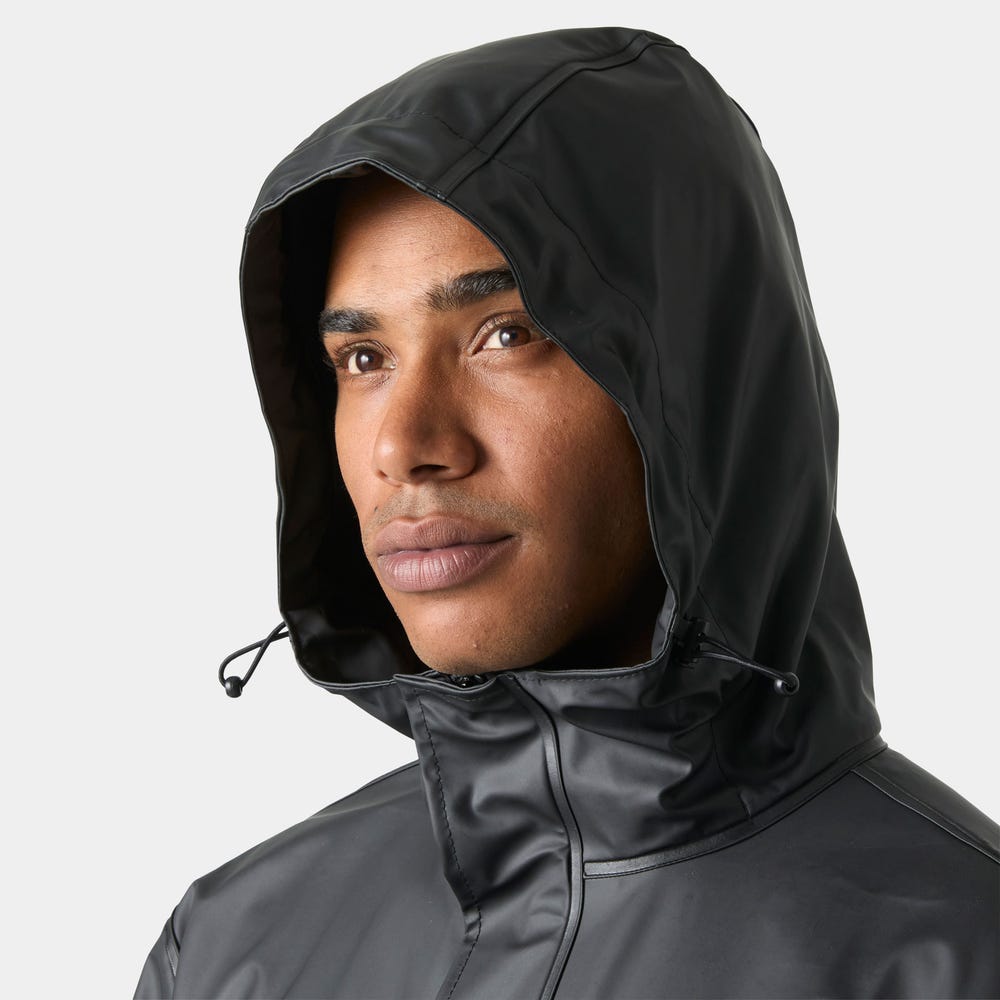 Men's Waterproof PU Rain Jacket - Dark Green