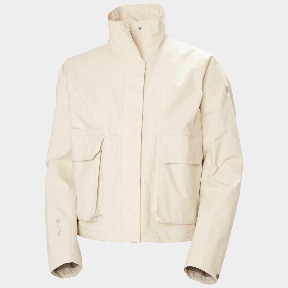 Women's Cropped Utility Rain Jacket - Cream