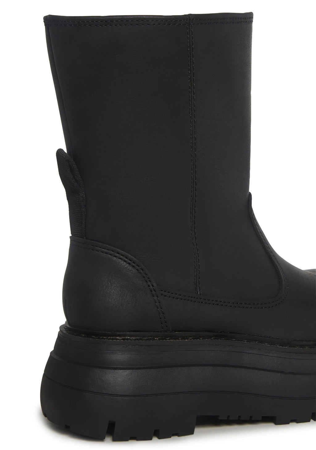 Vegan Leather Platform Boots - Black