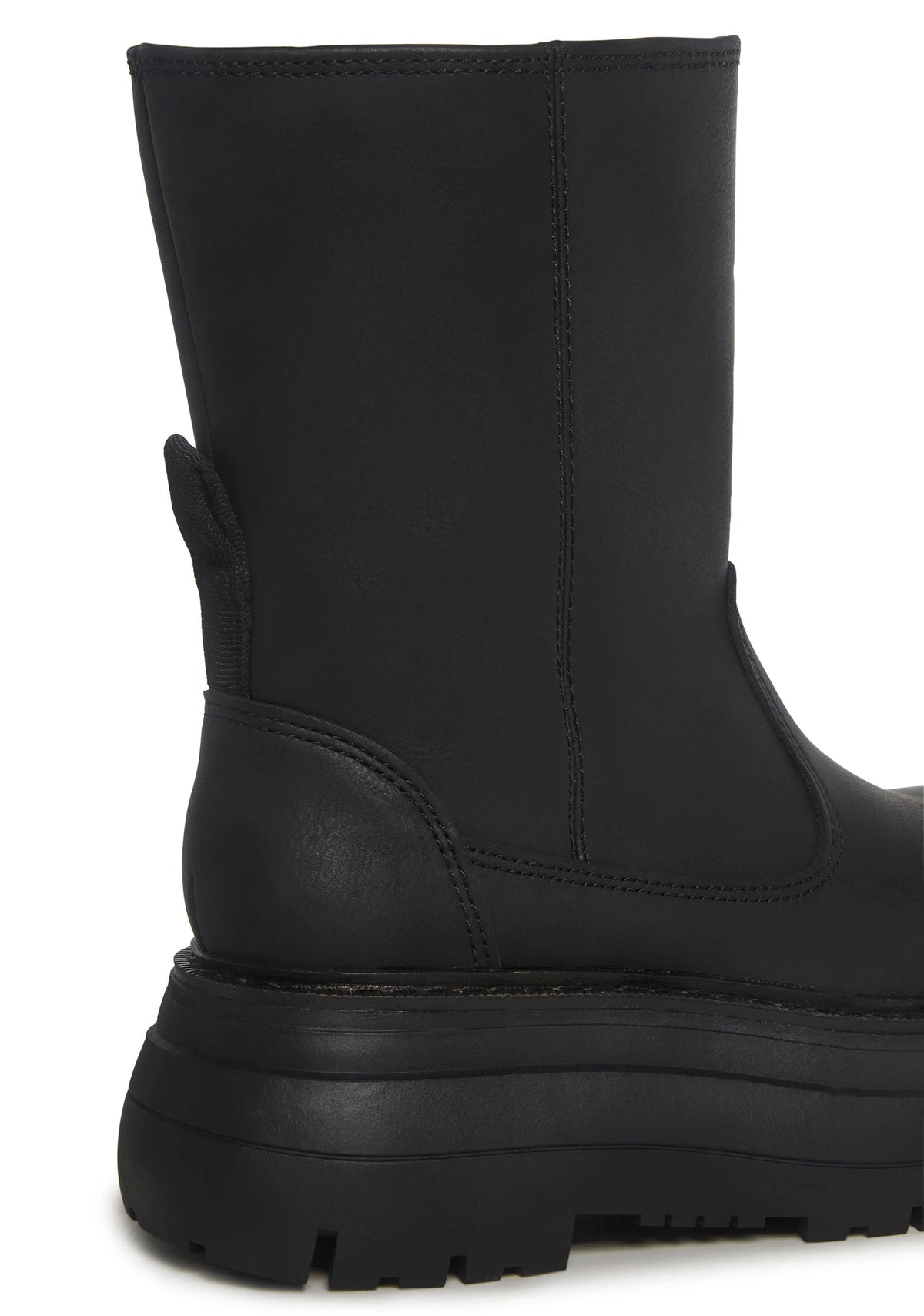 Vegan Leather Platform Boots - Black