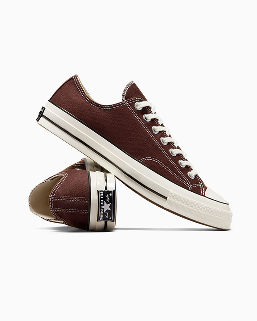 Canvas Low Top Sneakers - Brown - Dark Root Brown Brown/Egret/Black
