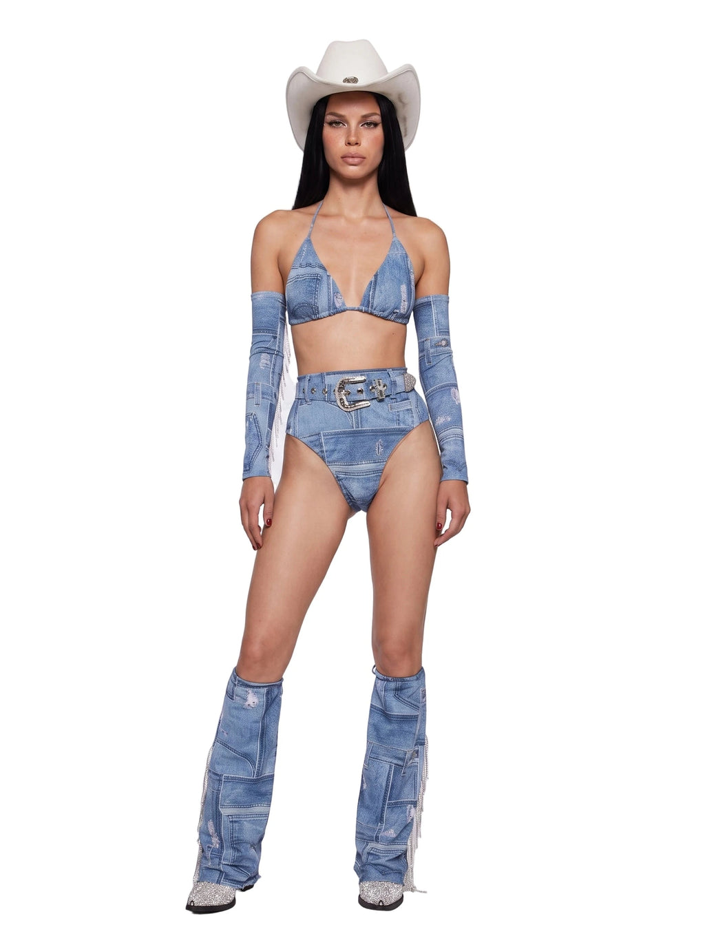 Denim Cowgirl Costume Set - Blue