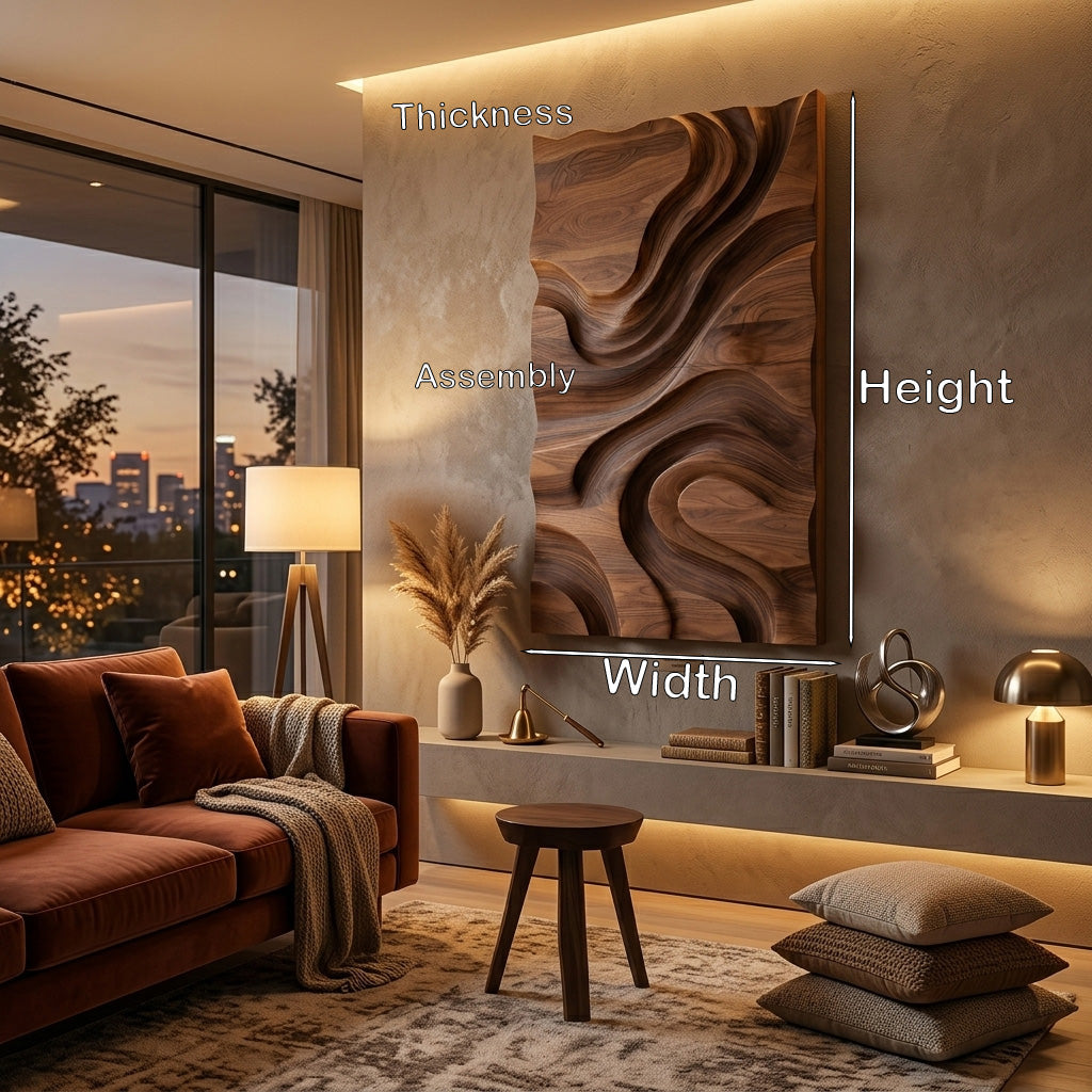 Modern Organic Wall Art Panel For Living Room Decor