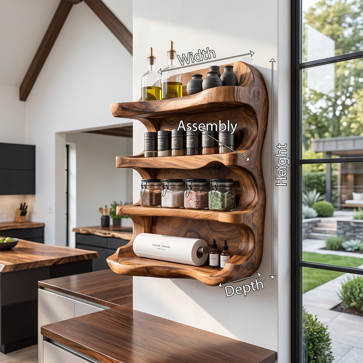 Rustic Style Handmade Spice Holder For Kitchen Furniture