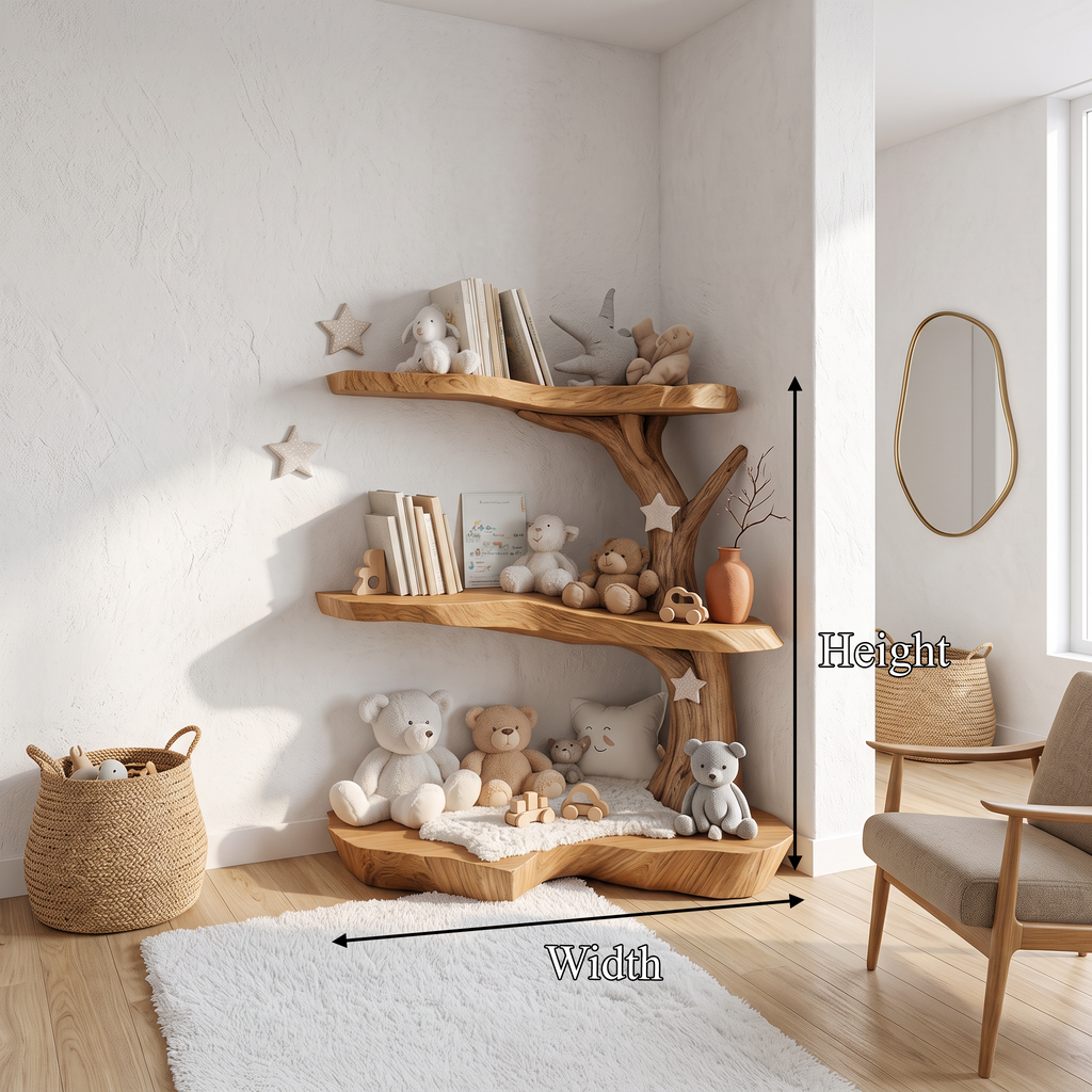 Rustic Corner Tree Bookshelf