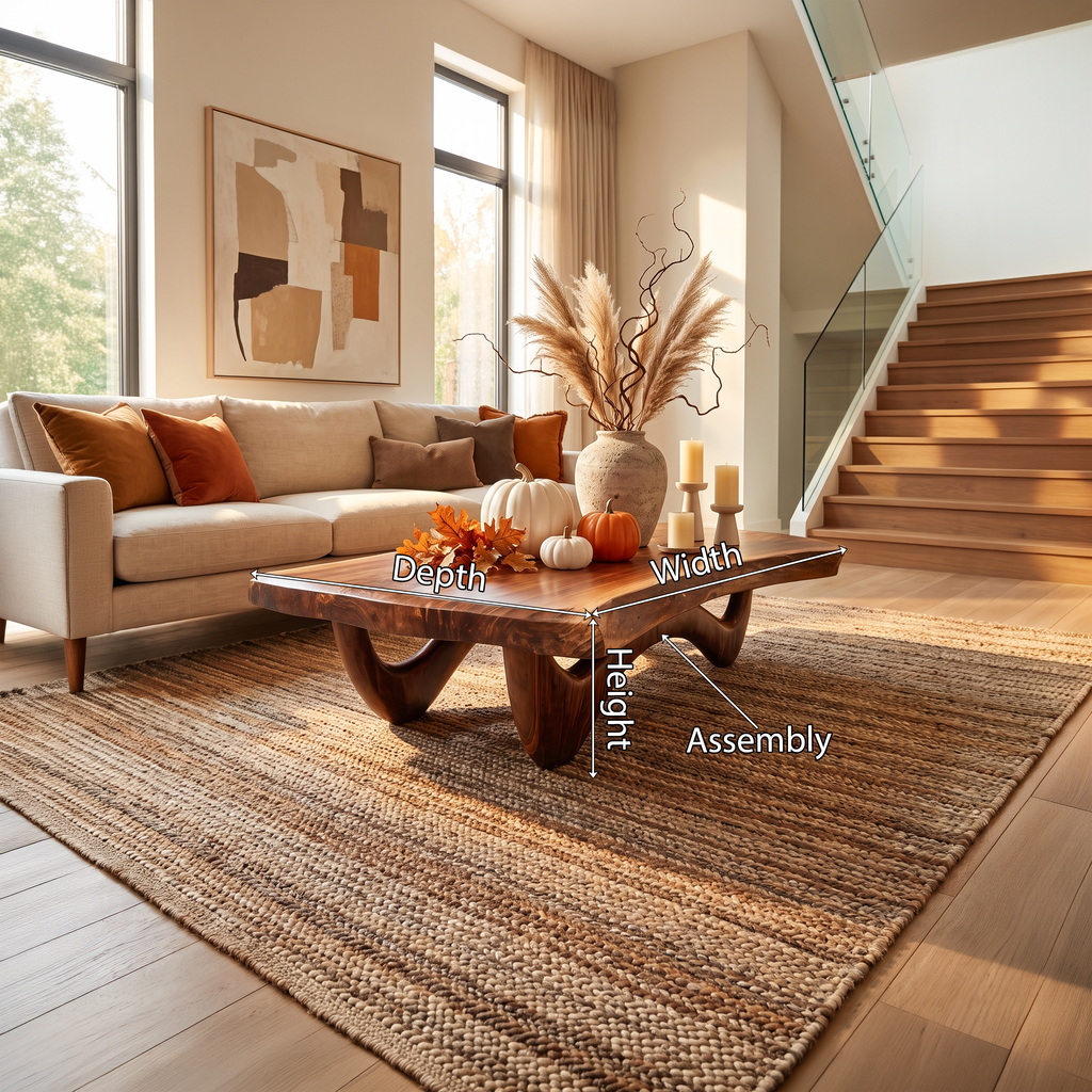 Modern Wooden Live Edge Coffee Table Furniture Decor Haunted Vibes