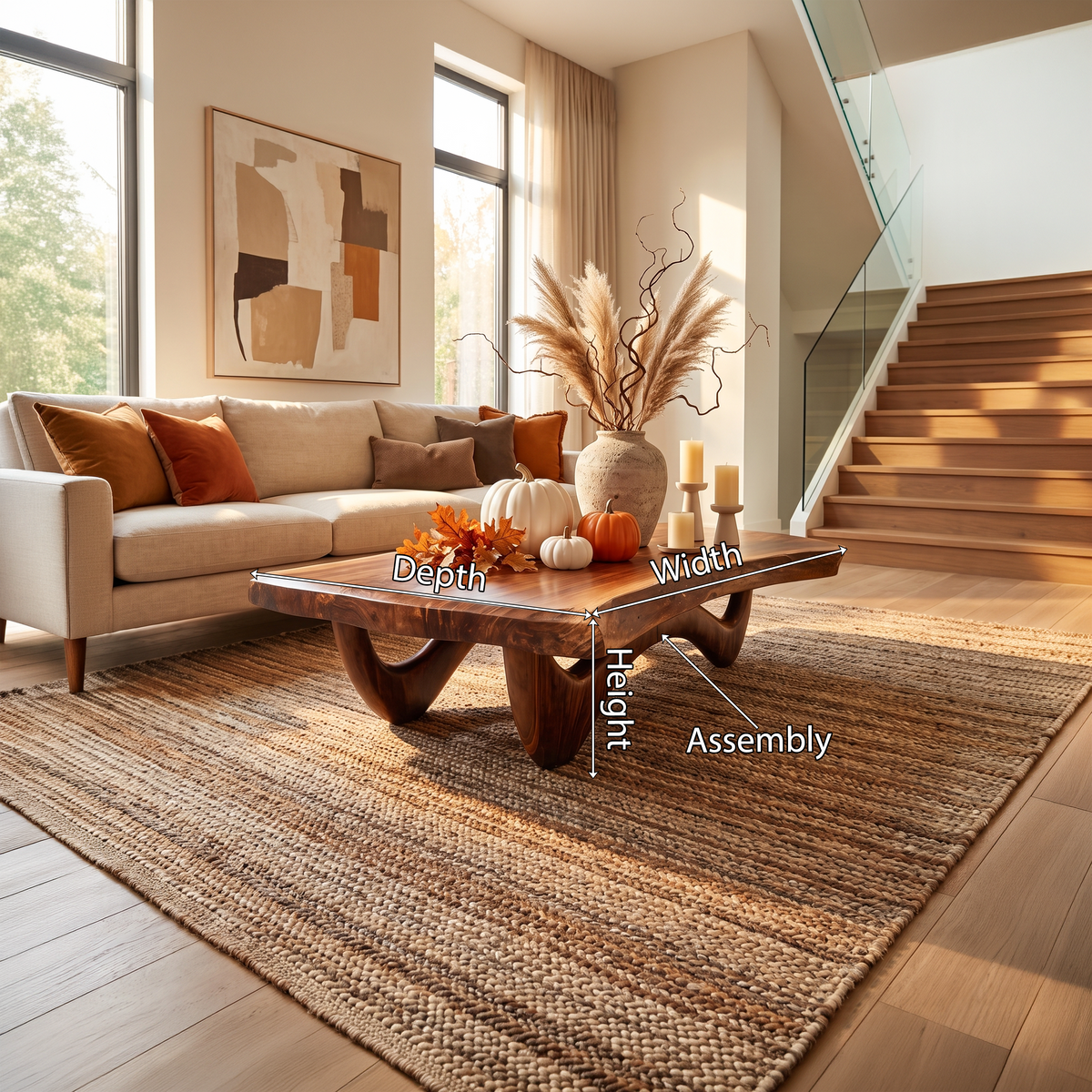 Modern Wooden Live Edge Coffee Table Furniture Decor Haunted Vibes