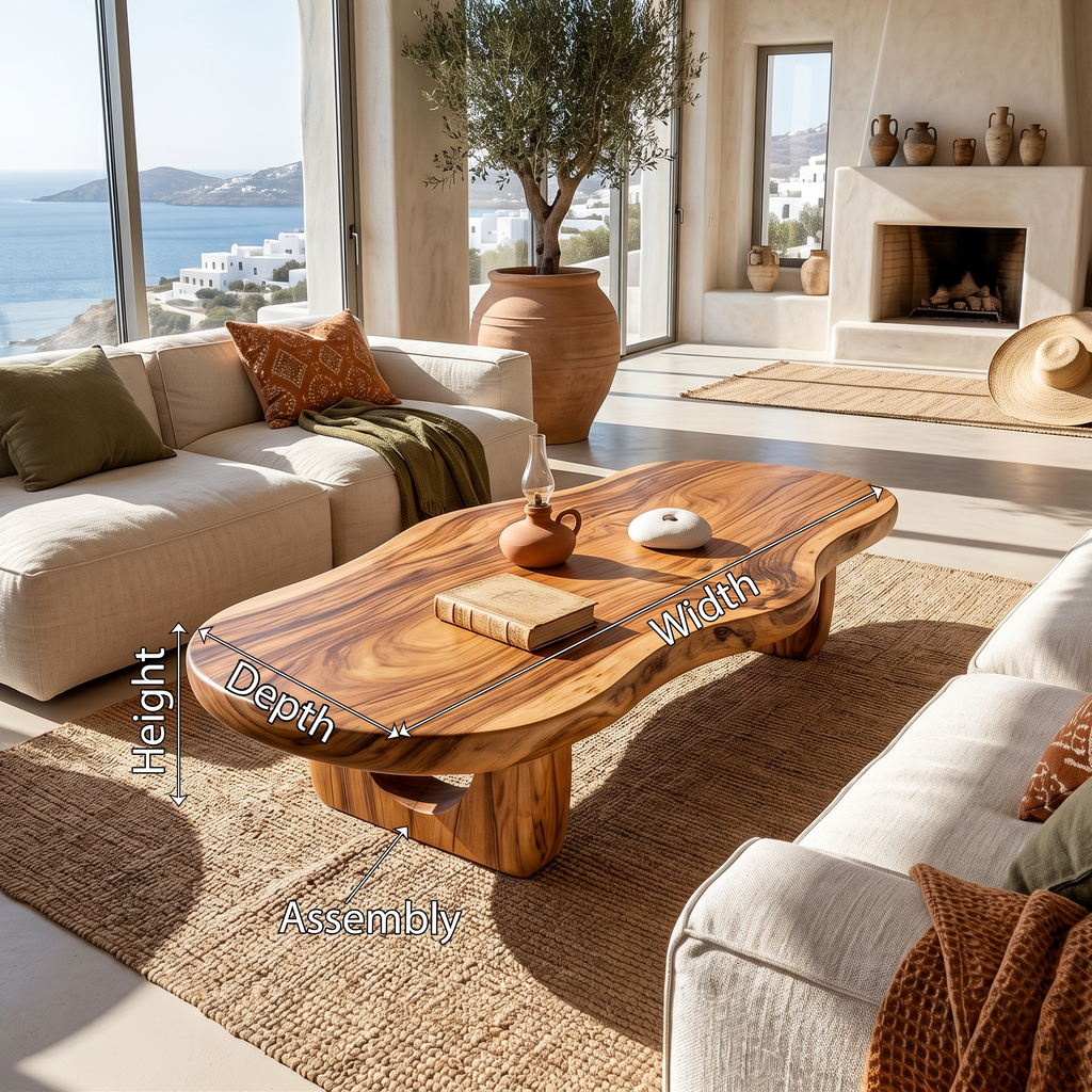 Modern Live Edge Coffee Table Solid Wood For Entryway Style