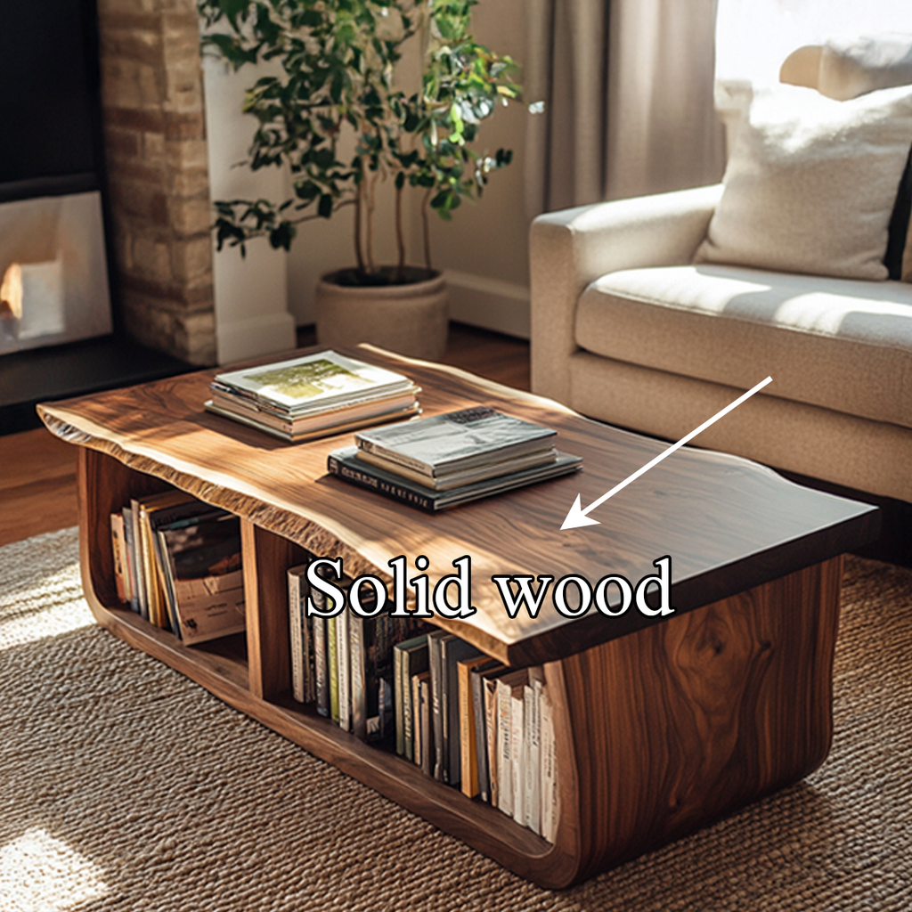 Mid Century Curved Live Edge Coffee Table