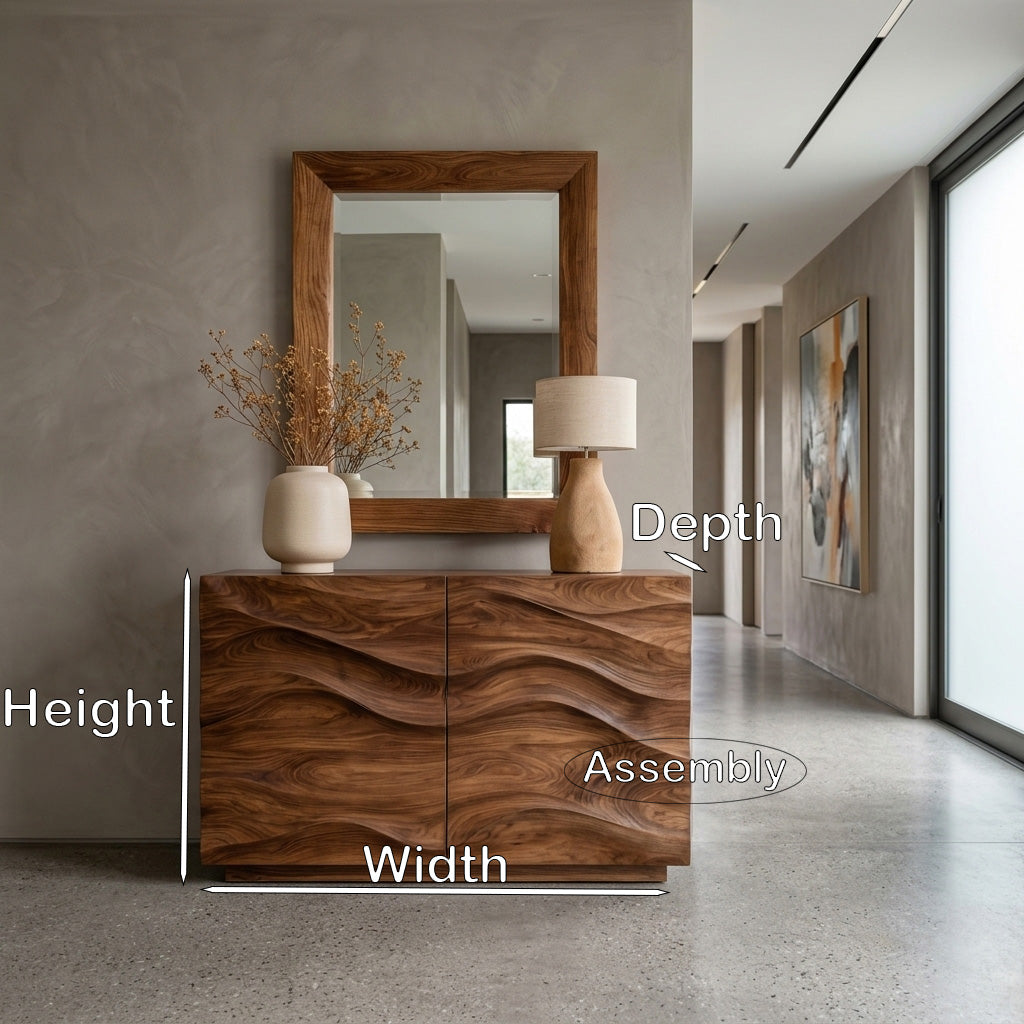 Contemporary Sideboard Sculptural Carved For Living Room