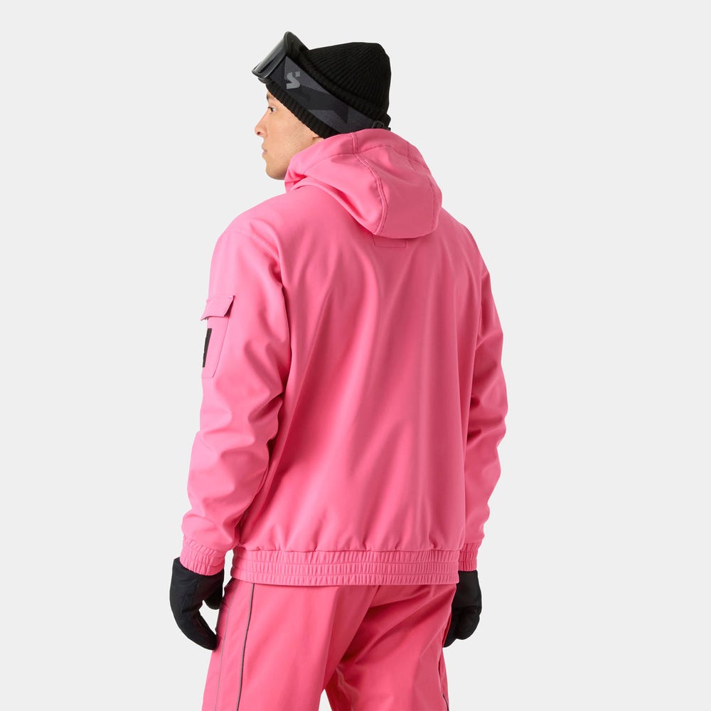 Unisex Fleece-Backed Softshell Hoodie - Black