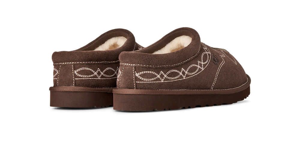 Men's Embroidered Suede Slipper - Black
