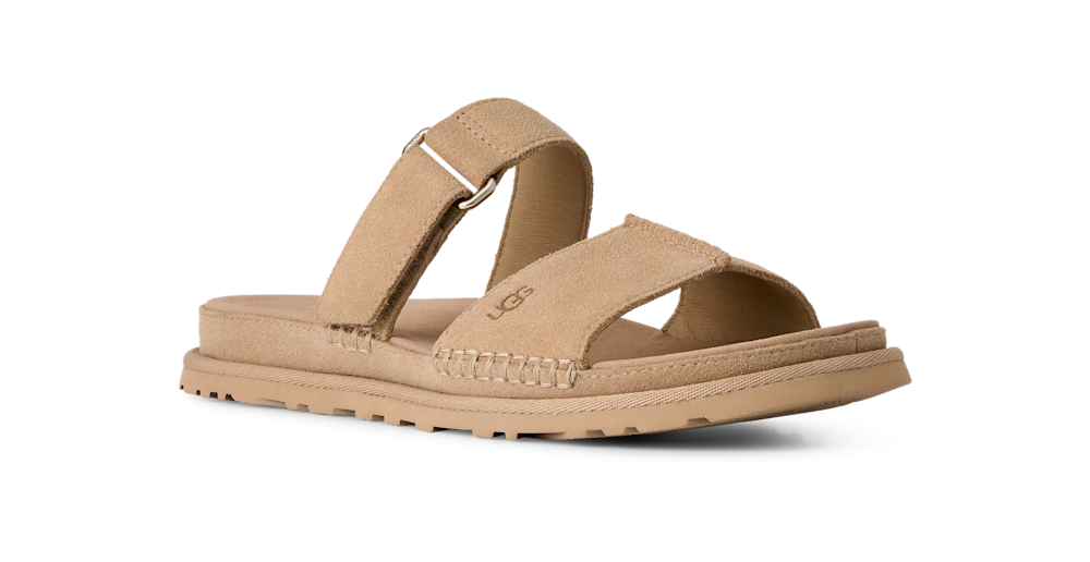 Women's Adjustable Suede Slide Sandal - Black