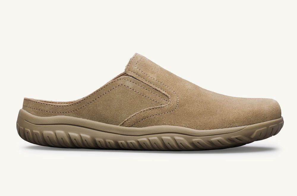 Women's Suede Open-Heel Clog - Latte