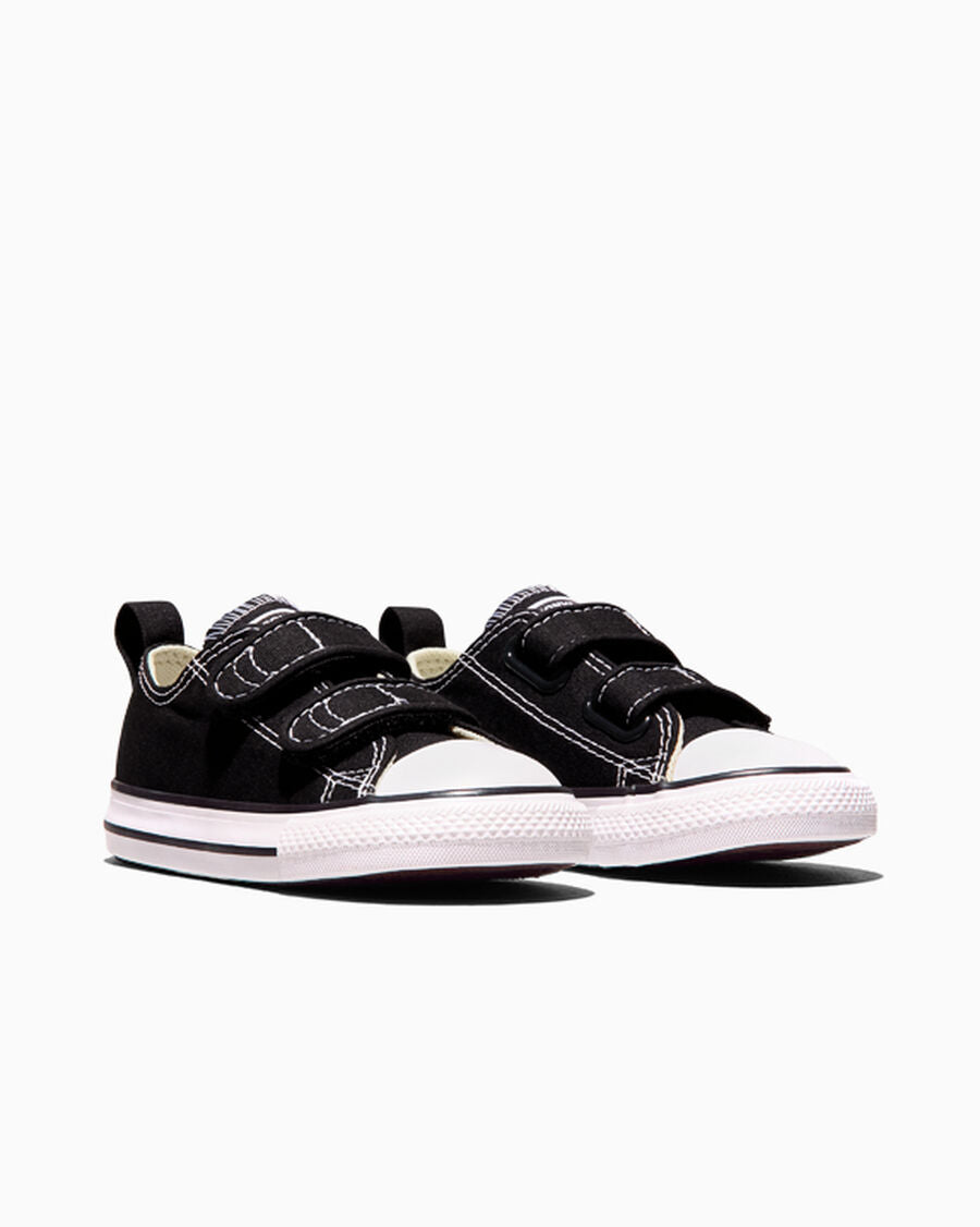 Toddler Easy-On Canvas Low Top Sneaker - Black - Black