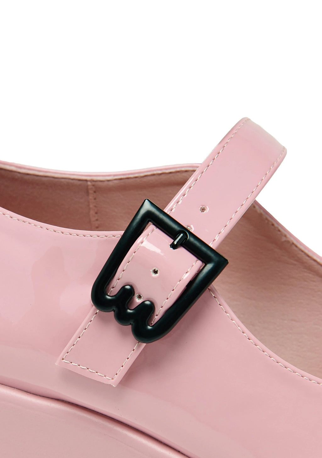 Pink Platform Lace-Up Mary Jane Shoes