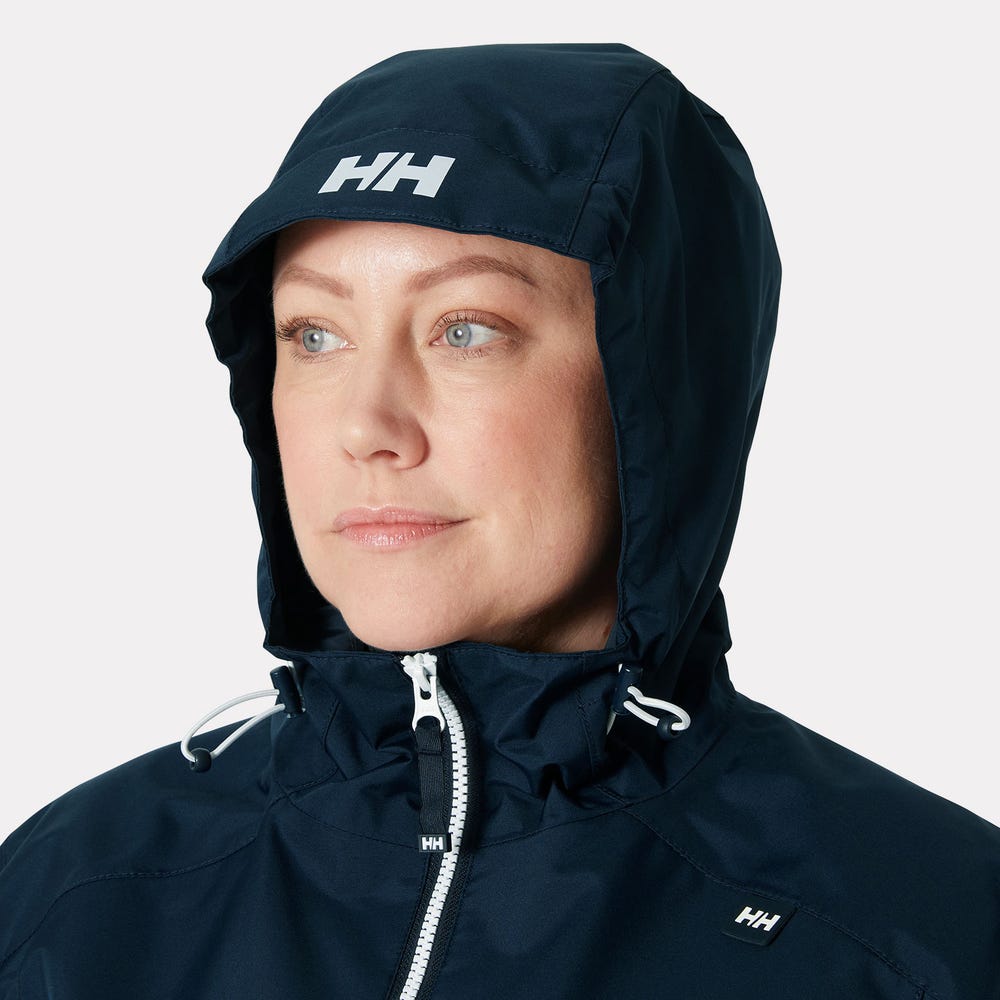 Women's Long Waterproof Rain Jacket - White