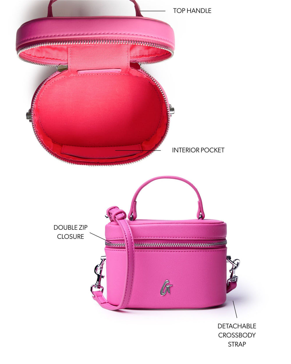 Mini Vanity Case Crossbody - Hot Pink