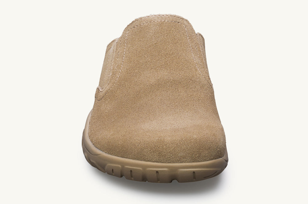 Women's Suede Open-Heel Clog - Latte